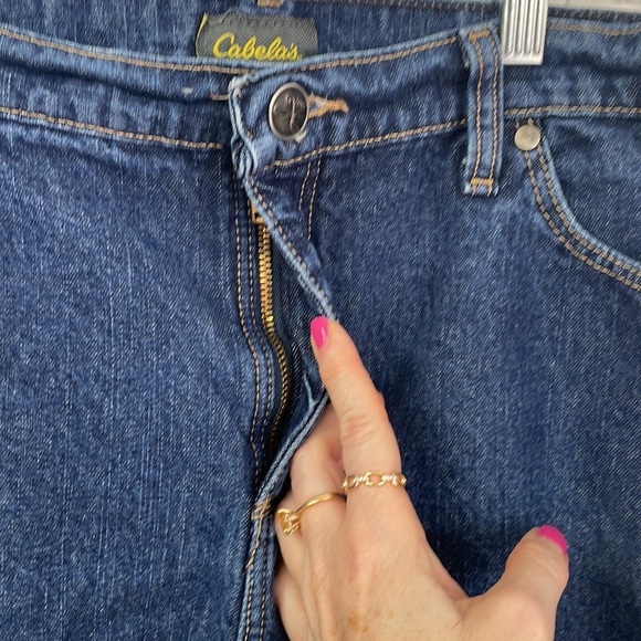 Cabela's Flannel Lined Straight Leg Jeans Women's Size 14 Short Cotton Zip Fly - Picture 8 of 16